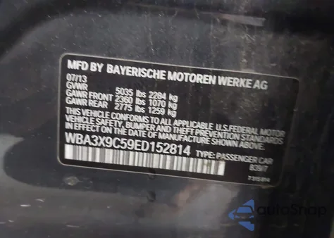 2014 BMW 335I Gran Turismo xDrive z USA, uszkodzony, nr VIN WBA3X9C59ED152814